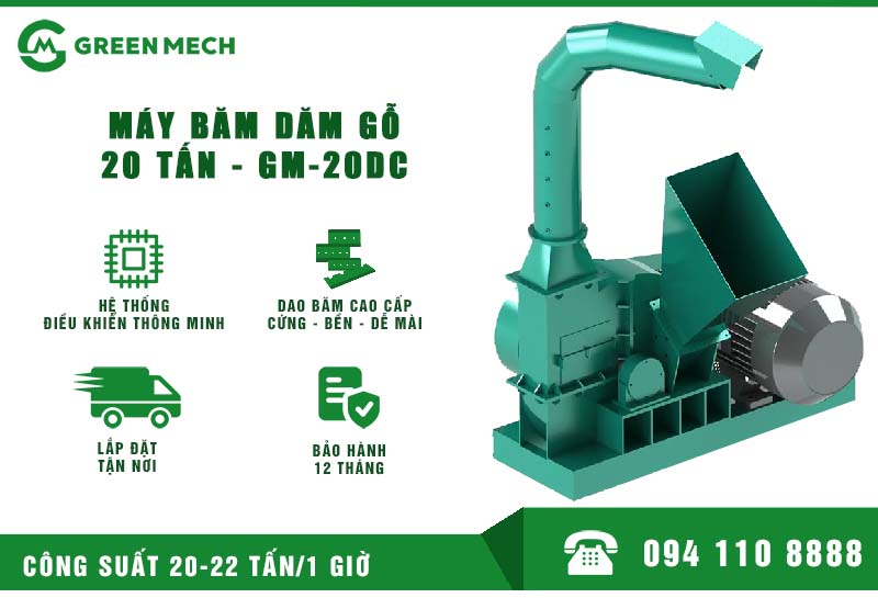 Máy băm dăm gỗ 20 tấn