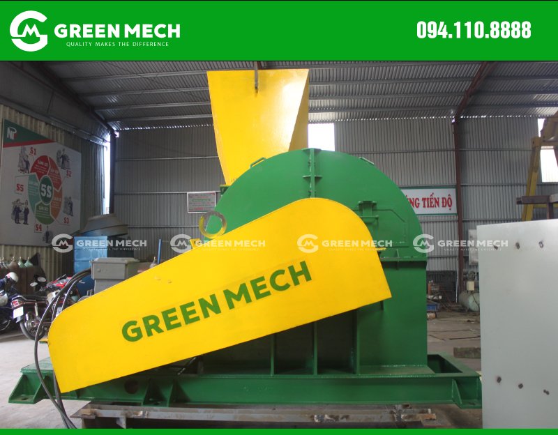 Máy băm gỗ xả đáy GREEN MECH