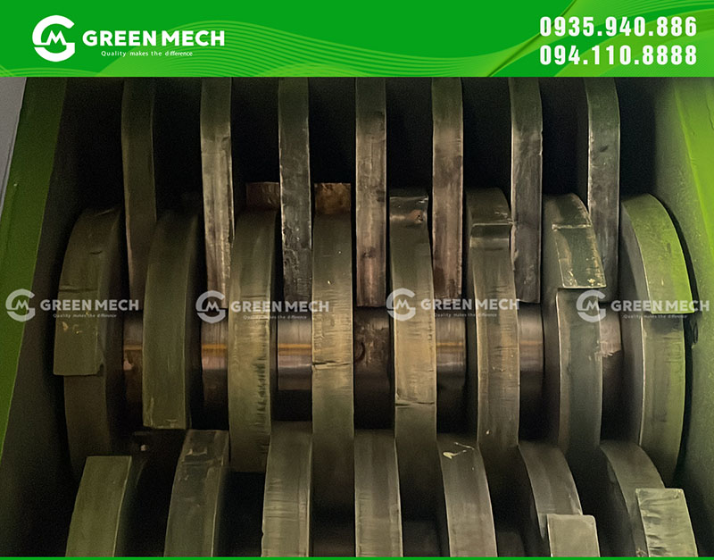 Lưỡi dao và 2 trục của máy nghiền của GREEN MECH