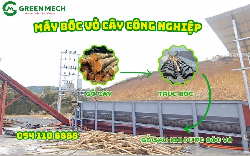 Máy bóc vỏ cây công nghiệp GREEN MECH