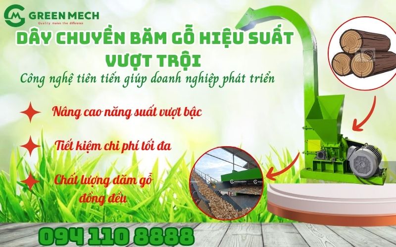 Dây chuyền băm gỗ hiệu suất vượt trội – Công nghệ tiên tiến giúp doanh nghiệp phát triển