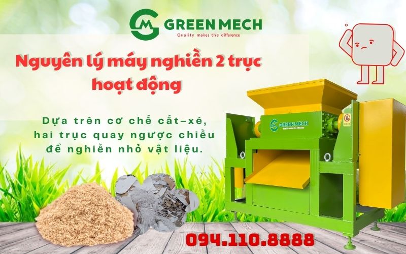 Nguyên lý máy nghiền 2 trục hoạt động