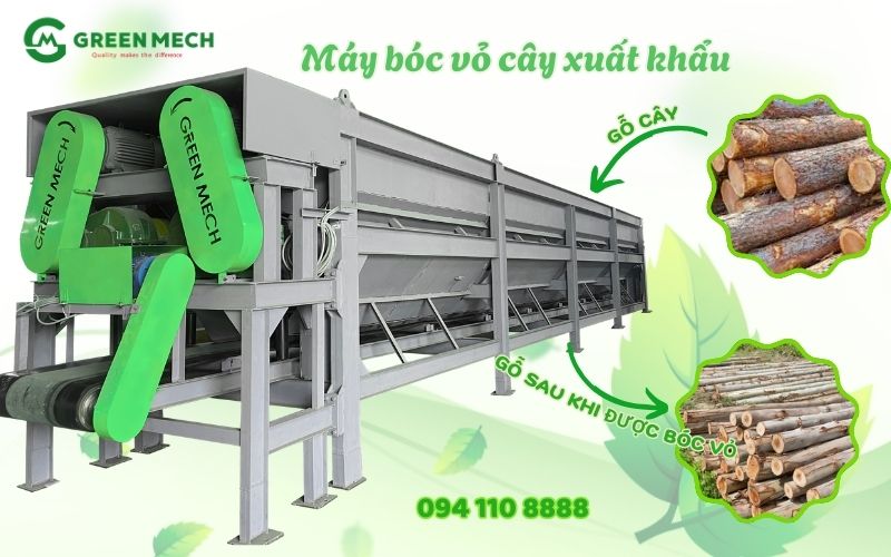 Máy bóc vỏ cây xuất khẩu