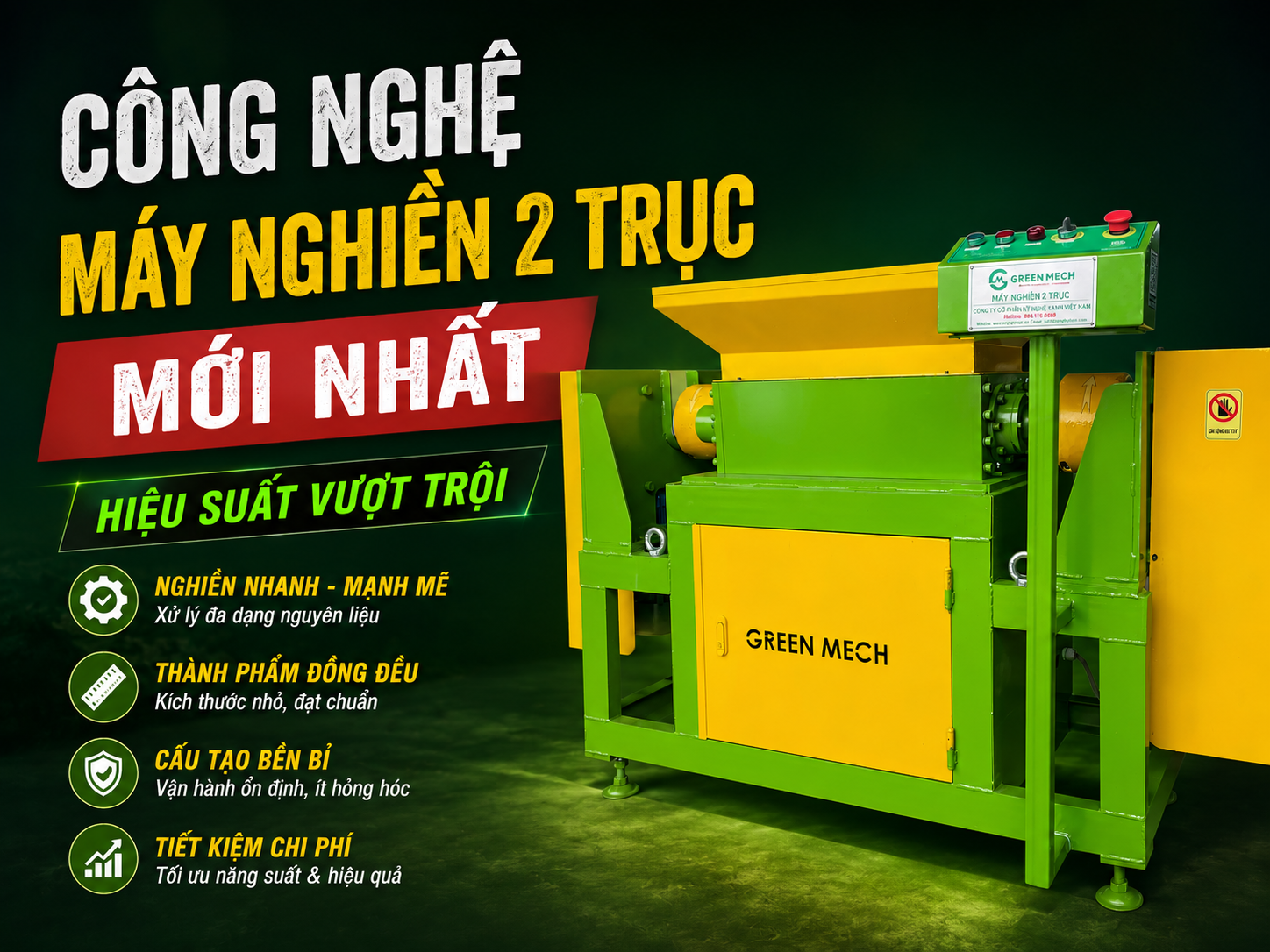 Công nghệ máy nghiền 2 trục mới nhất đang mở ra hướng đi hiệu quả và bền vững cho việc xử lý phế liệu trong các ngành sản xuất hiện đại.
