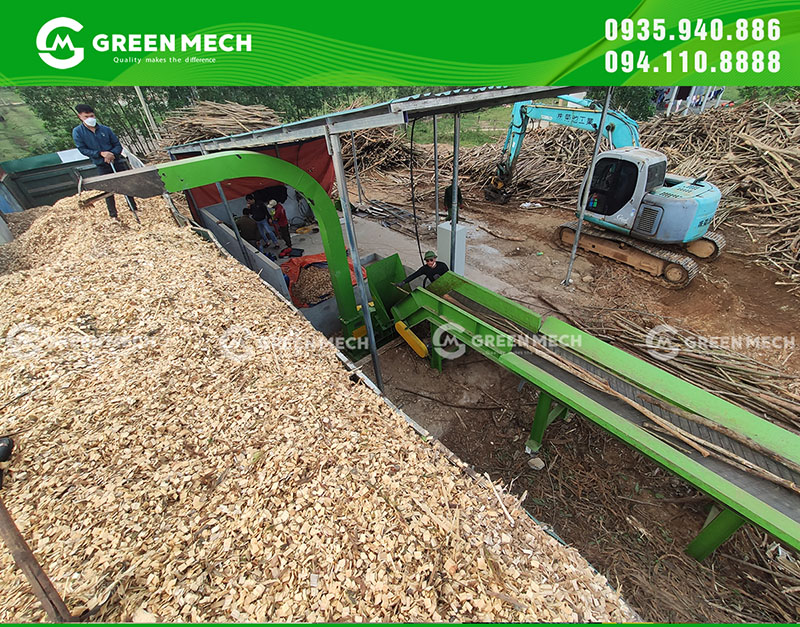 Máy băm gỗ GREEN MECH hỗ trợ xử lý nguyên liệu liên tục, ổn định và hiệu quả.