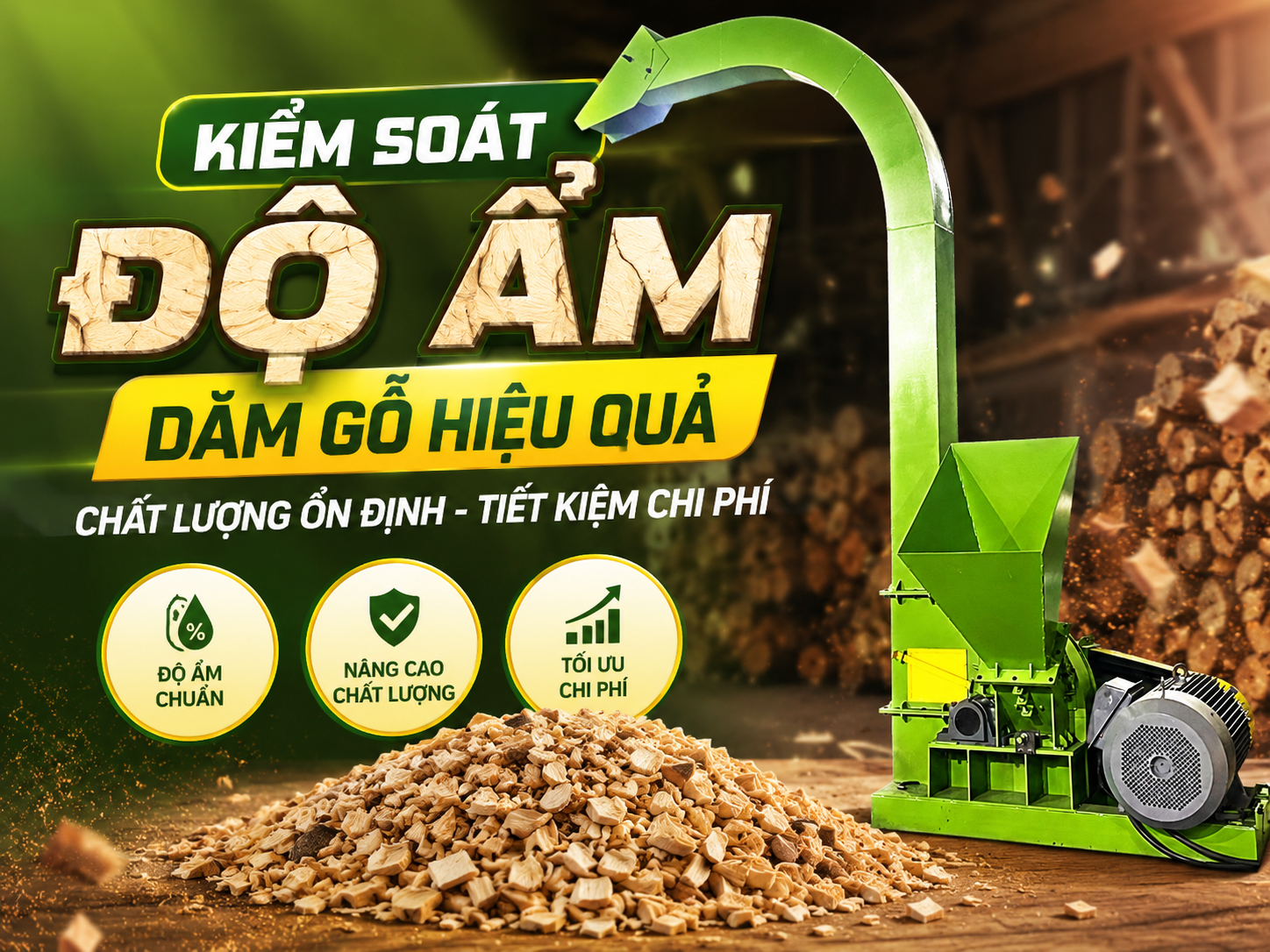 Kiểm soát độ ẩm dăm gỗ tốt không chỉ giúp tránh bị trả hàng mà còn giúp giữ uy tín lâu dài với khách.